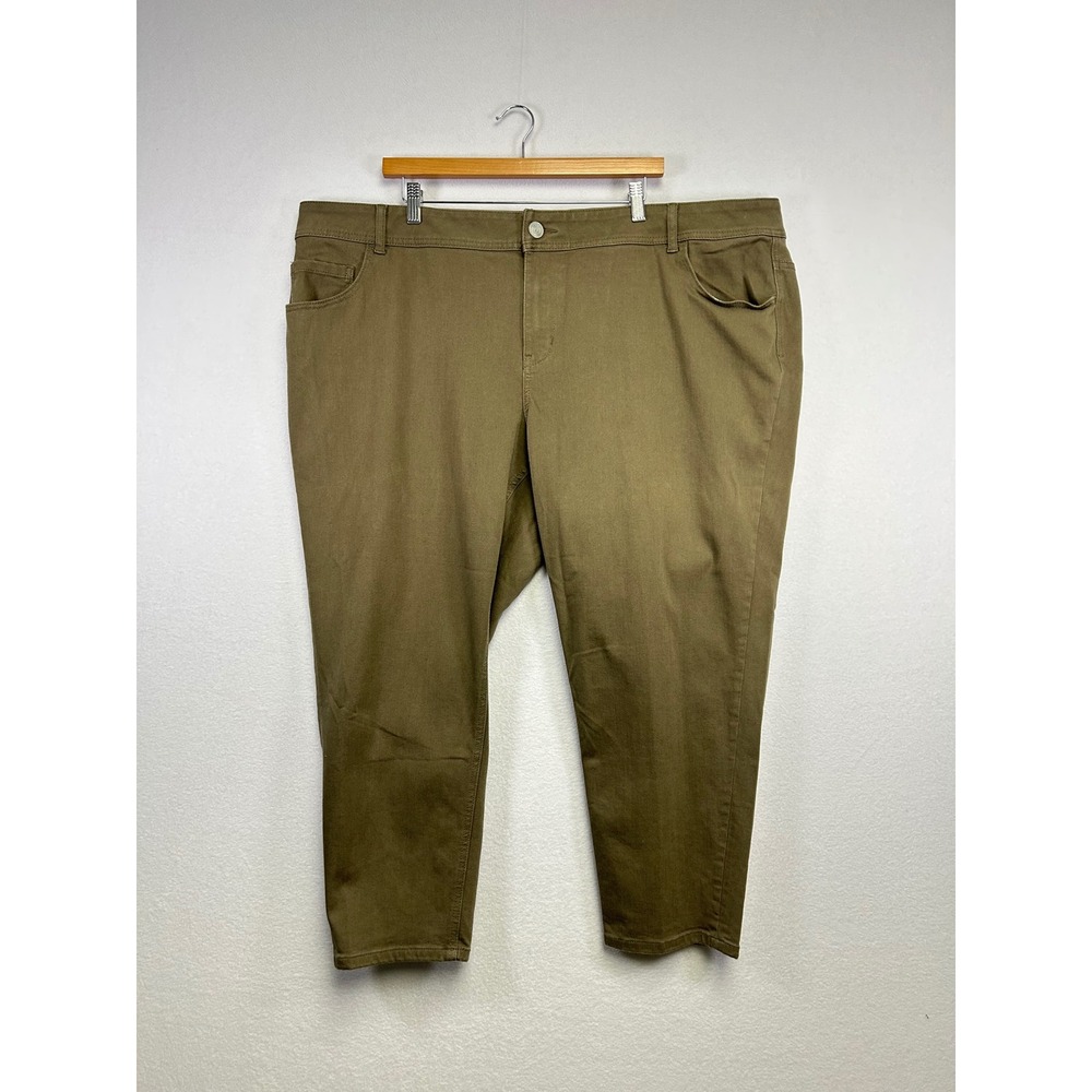 Lane Bryant Ankle Pants Size 28‎ Olive Green Genius Fit Jeans